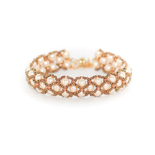 Charger l'image dans la galerie, BV-EDOB-Bracelet-renaissance-perle-verre-tisse-bijoux-evidence-or-blanc