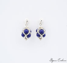 Charger l'image dans la galerie, Bijoux-artisan-createur-atelier-art-france-histoire-bijoux-evidence-florence-buhler-Renaissance-Moyen-Age-Boucle-Oreille-perle-lapis-argent