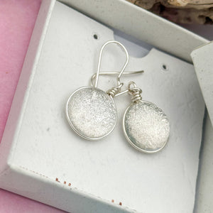 Boucles d'oreilles transparente argenté en verre dichroique - technique Murano