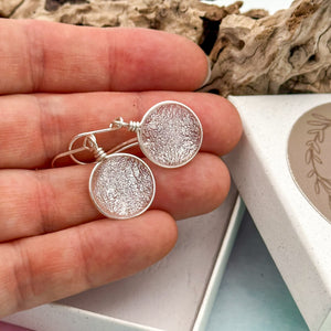 Boucles d'oreilles transparente argenté en verre dichroique - technique Murano