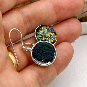 Boucles d'oreilles en verre de Murano martelé couleurs chaudes