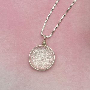 Collier Pendentif transparent argenté en verre dichroïque - technique Murano