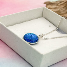 Charger l&#39;image dans la galerie, Collier Pendentif reflet bleu vert- technique Murano
