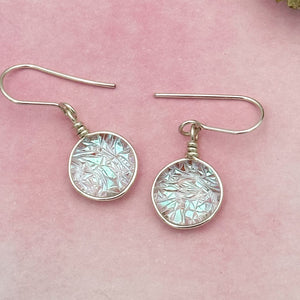 Boucles d'oreilles en verre dichroique givré bleuté style reine des neiges- technique Murano