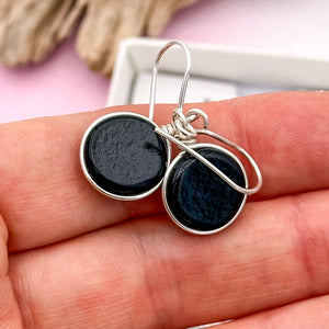 Boucles d'oreilles en verre dichroique dégradé bleu - technique Murano