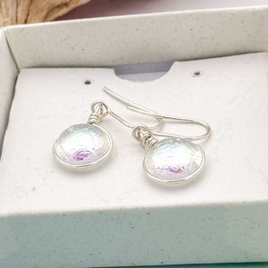 Boucles d'oreilles en verre dichroique transparent or - technique Murano