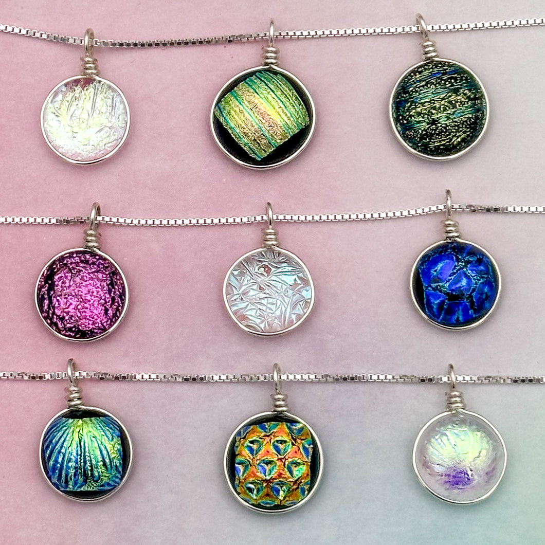 Lot2 de 9 Colliers avec pendentif en verre de Murano et chaine en Argent