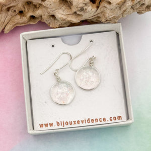 Boucles d'oreilles transparente en verre dichroique - technique Murano