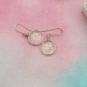 Boucles d'oreilles transparente en verre dichroique - technique Murano