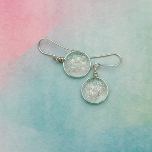 Boucles d'oreilles transparente en verre dichroique - technique Murano