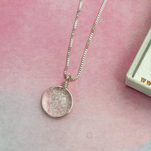 Collier Pendentif transparent en verre dichroïque - technique Murano