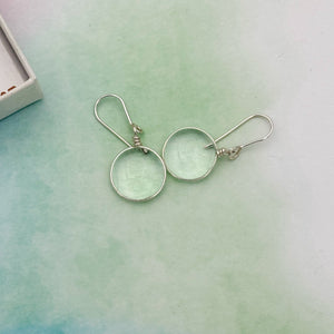 Boucles d'oreilles en verre transparent - technique Murano