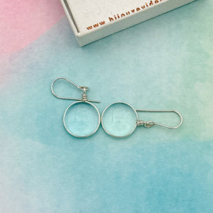 Boucles d'oreilles en verre transparent - technique Murano