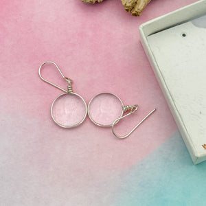 Boucles d'oreilles en verre transparent - technique Murano
