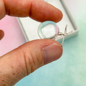 Boucles d'oreilles en verre transparent - technique Murano