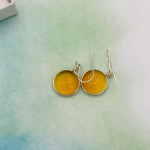Boucles d'oreilles en verre transparent ambré - technique Murano