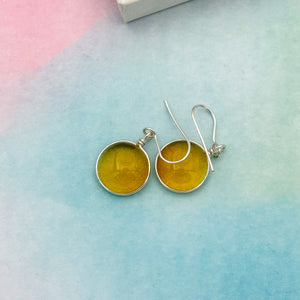 Boucles d'oreilles en verre transparent ambré - technique Murano