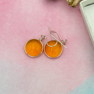 Boucles d'oreilles en verre transparent ambré - technique Murano
