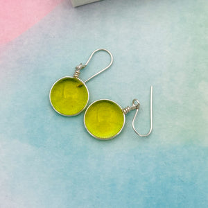 Boucles d'oreilles en verre transparent jaune - technique Murano