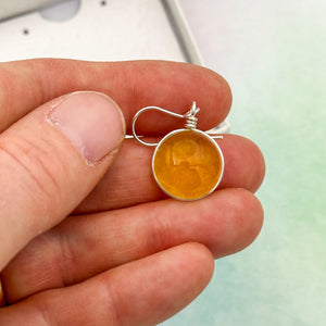 Boucles d'oreilles en verre transparent jaune - technique Murano