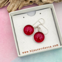 Charger l&#39;image dans la galerie, Boucles d&#39;oreilles en verre transparent rouge - technique Murano
