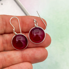 Charger l&#39;image dans la galerie, Boucles d&#39;oreilles en verre transparent rouge - technique Murano
