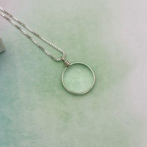 Collier Pendentif en verre transparent - technique Murano