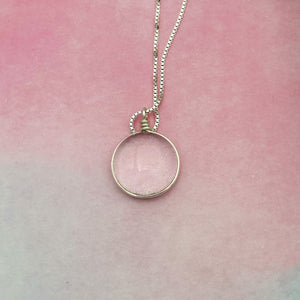 Collier Pendentif en verre transparent - technique Murano
