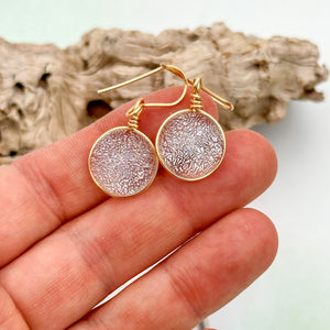Boucles d'oreilles transparente argenté en verre dichroique - technique Murano