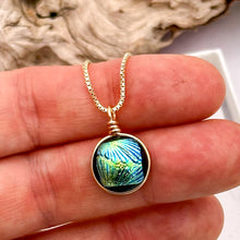 Charger l&#39;image dans la galerie, Collier Pendentif style scarabé en verre dichroïque - technique Murano
