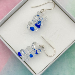 Boucle d'oreille verre et argent - Collection LEGO