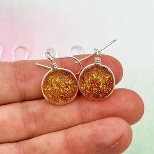 Lot3 de 9  Boucles d'oreilles en verre dichroique