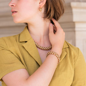 Renaissance Drop Earring Garnet-Gold