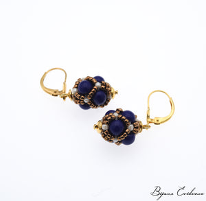 Bijoux-artisan-createur-atelier-art-france-histoire-bijoux-evidence-florence-buhler-Renaissance-Moyen-Age-Boucle-Oreille-perle-lapis-or