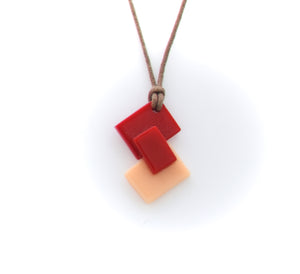 Pendentif Bauhaus Verre Rouge