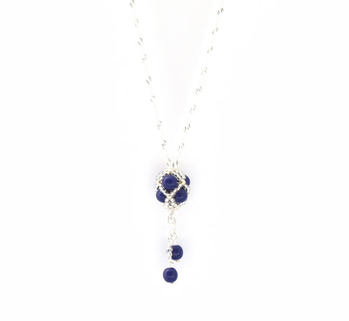 PV-LATB-Pententif-Perle-Tissage-Verre-Renaissance-Bijoux-Evidence-Chaine-Argent925-Lapis-Bleu